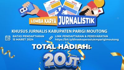 DiskopUKM Parigi Moutong Gelar Lomba Tulis Karya Jurnalis