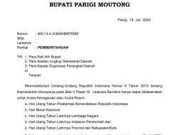Surat Edaran Tentang Upacara Korpri Ditiadakan