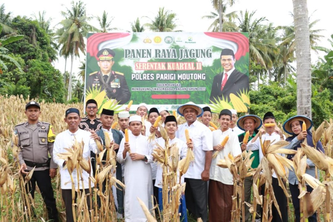 Polres Parigi Moutong Panen Raya Jagung Dukung Program Swasembada Pangan