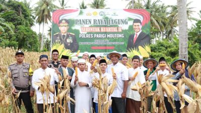 Polres Parigi Moutong Panen Raya Jagung Dukung Program Swasembada Pangan