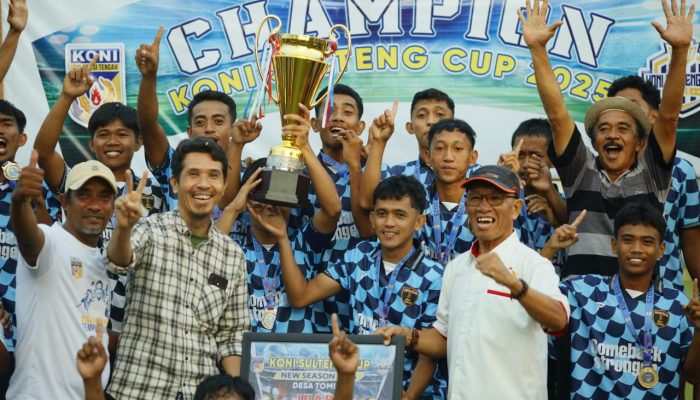 Menang Penalti 5-4, Tomini Putra Amankan Gelar KONI Sulteng Cup